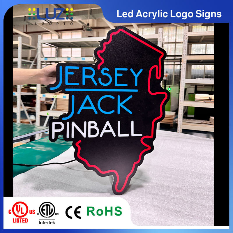 Custom Contour-Cut Acrylic LED Sign Multi-Color Illuminated Wall Art