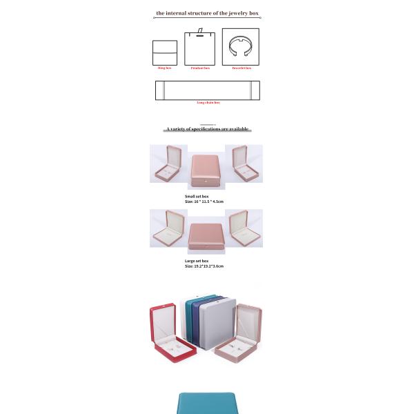 Rectangle fabriqué à la main Hanhong Custom Logo Box Couronne Design Luxueuse Boîte en cuir PU Collier Bague bijoux Boîte