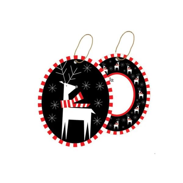 UV Varnishing CMYK Printing 157gsm Christmas Gift Hang Tags