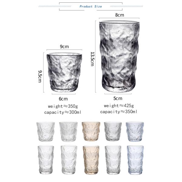 Free Sample New Manufacturers Selling Transparent Waterfall Pattern Irish Whisky Glass Glacier Glass