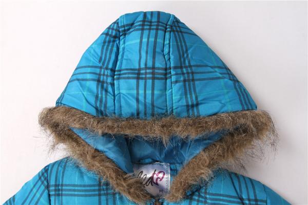 Ladies jacket Quality Coats Fashion Keep Warm Autumn And Winter blue lattice