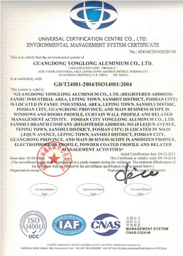Guangdong  Yonglong Aluminum Co., Ltd.  Сертификации