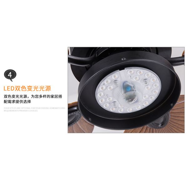 42 Inch Fancy Air Cooling  Decorative New Style Palmate Leaves 4 ABS Blades Ceiling Fan, Include Pull Chain Control