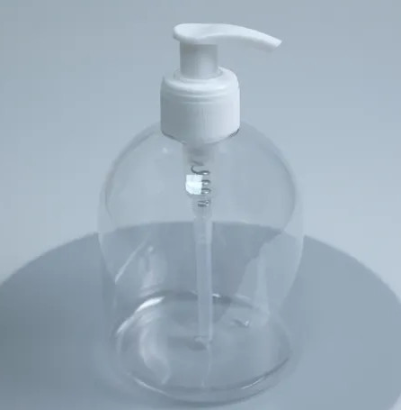 Bouteille transparente d'aseptisant de la main 500ml avec la pompe de jet pour
