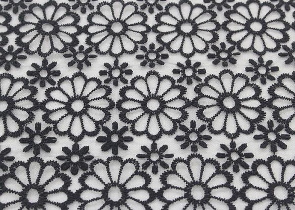 Tela floral de morte bordada do poliéster de Organza do laço da tela do laço para vestidos