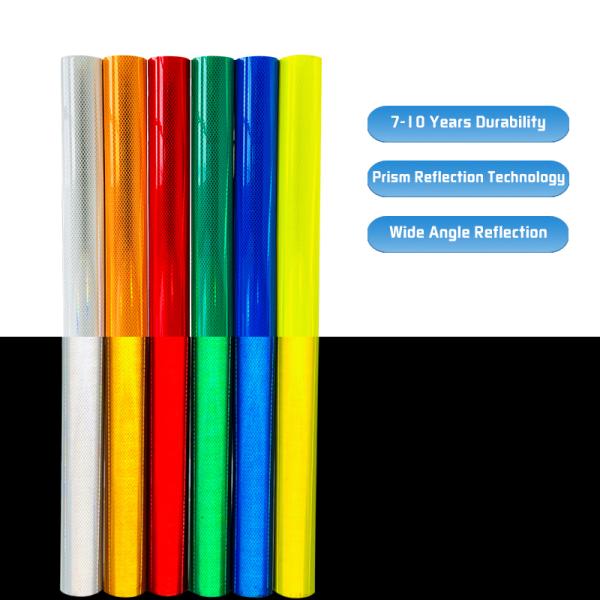 4x150FT Micro White Yellow High Visibility Micro Diamond Grade Reflective Sheeting Film for Traffic Signs ODM