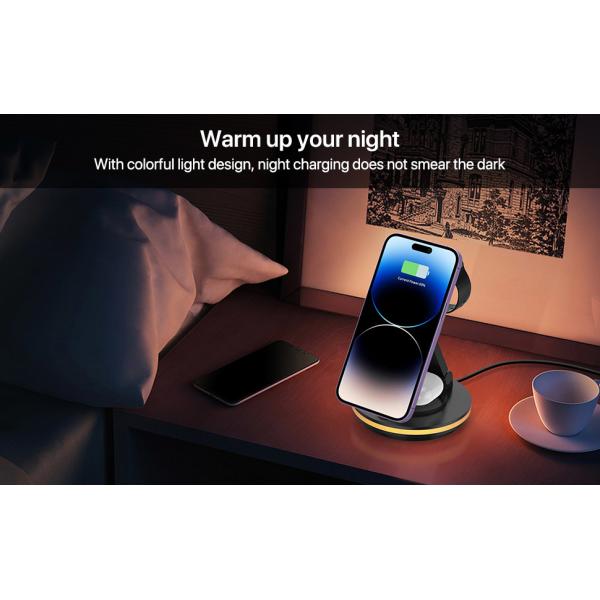 Safety Features Overheat Protection Magnetic Wireless Charger 15W Type-C Input Interface