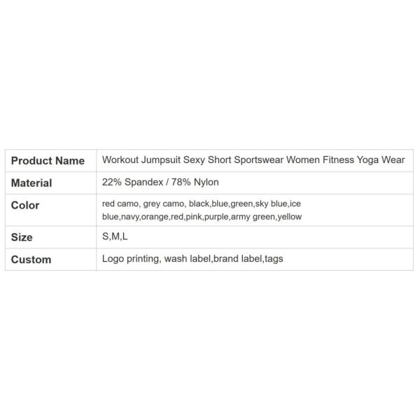 Camouflage Cross Backless Workout Jumpsuit Jogging Sexy Short Sportswear Women Bodysuit Fitness Yoga Wear