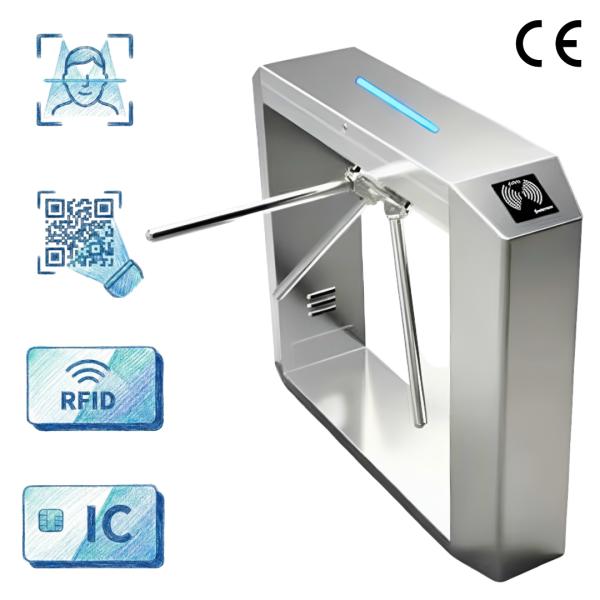 304 Stainless Steel Tripod Turnstile Gate with Bi-directional Pass and 510mm Arm Length for Secure Access Control