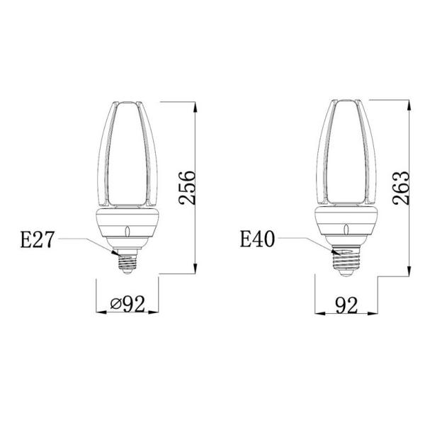 40W IP65  Led Corn Bulb For Canopy Lighting 5 years warranty , 50000 Hours Life Span