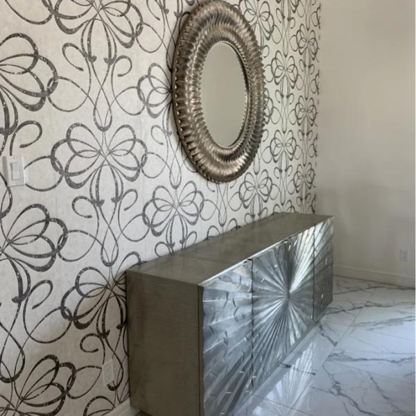 Mirrored Metal Sideboard Cabinet TV Stand Buffet Storage Unit OEM