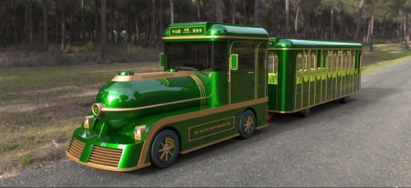 Trem Trackless elétrico de 42 assentos, trem elétrico do turista para a recreação exterior