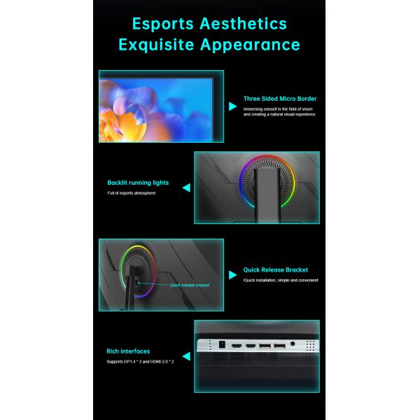 1K Resolution 25 Inch PC Monitor 165Hz 180Hz 200Hz 240Hz High Refresh Height Adjustable