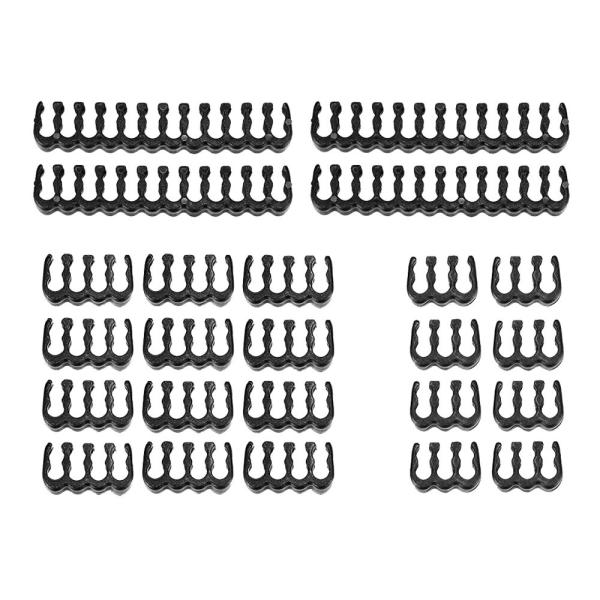 24 PCS Cable Comb PC 24p*4, 8P*12, 6P*8 Cable Comb Kit for sleeved Power Supply  Cable Holder Organiser (Black)