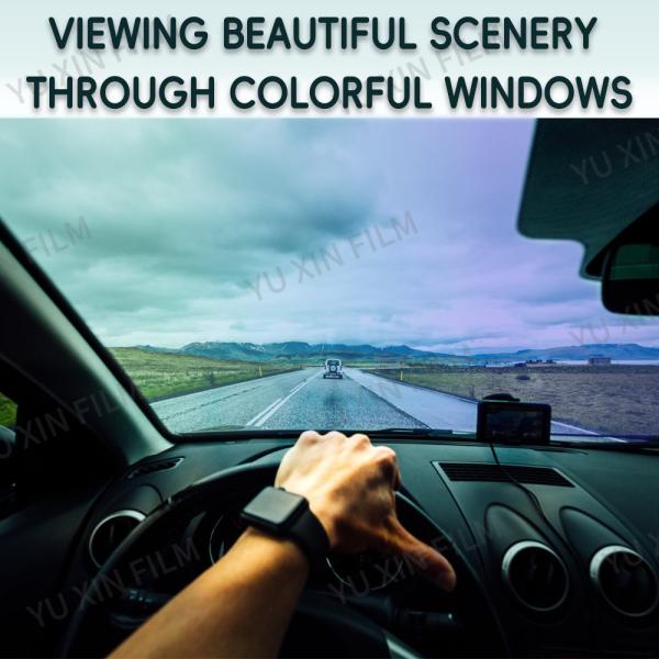 Purple Blue 80% VLT 99% IRR Windshield Chameleon Film Car Window Tint Film
