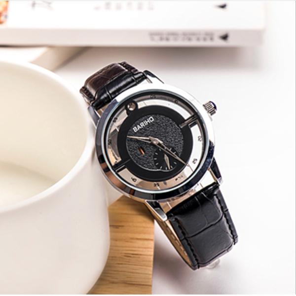 BARIHO Men's Quartz Watch Genuine Leather Band Miyota Movement 711