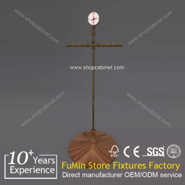 contemporary invisible wall attachment of various size clothes store wood display shelf