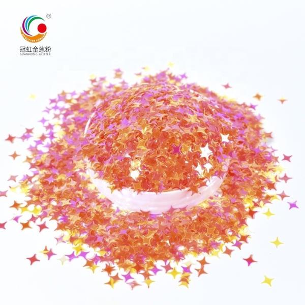 Craft Decoration GH9641 Eco-friendly Biodegradable Mixed Sizes Star Shape Cloud Blue Glitter Powder for Plastic Leather