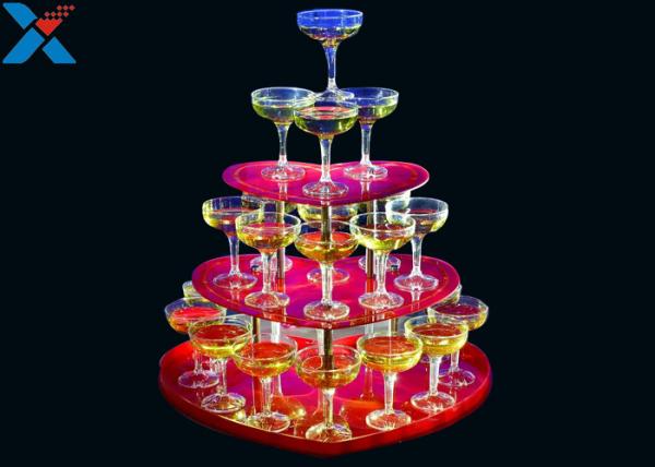 Party Acrylic Wine Rack , 3 Layers Acrylic Champagne Tower For Wedding