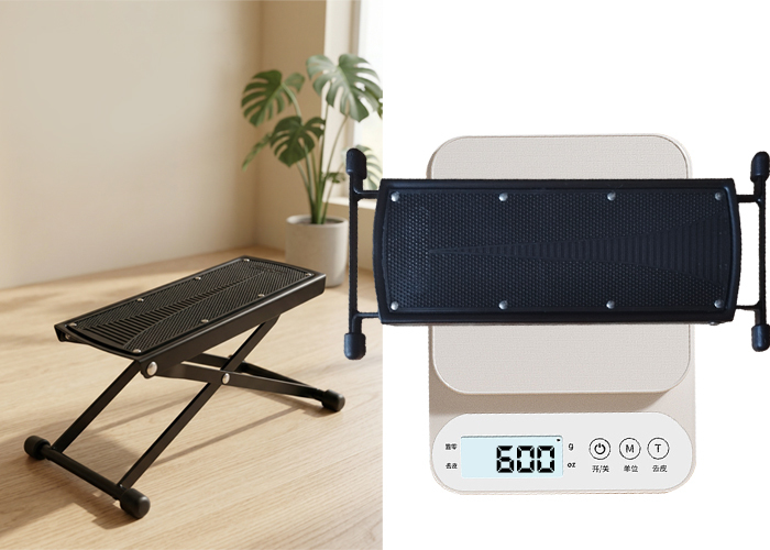 6 Levels Adjustable Foldable Guitar Foot Rest Anti Slip Metal Foot Stool for Classical Acoustic Guitar