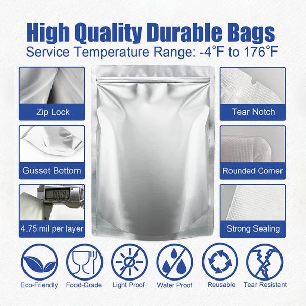 Mylar scellé 5 par gallons adapté aux besoins du client met en sac la poche d'emballage alimentaire de chocolat avec la tirette