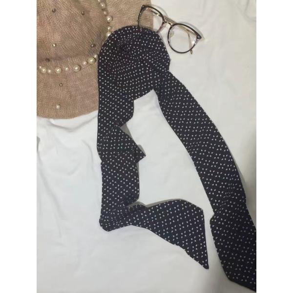 2017 wholesale assorted viscose ribbon seersucker Imitated silk neck scarf for women 8*150cm