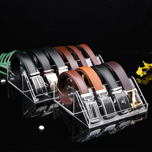 4 Divisions -12 Divisions Belt Display Rack Clear Belt Display Stand For Home Commercial