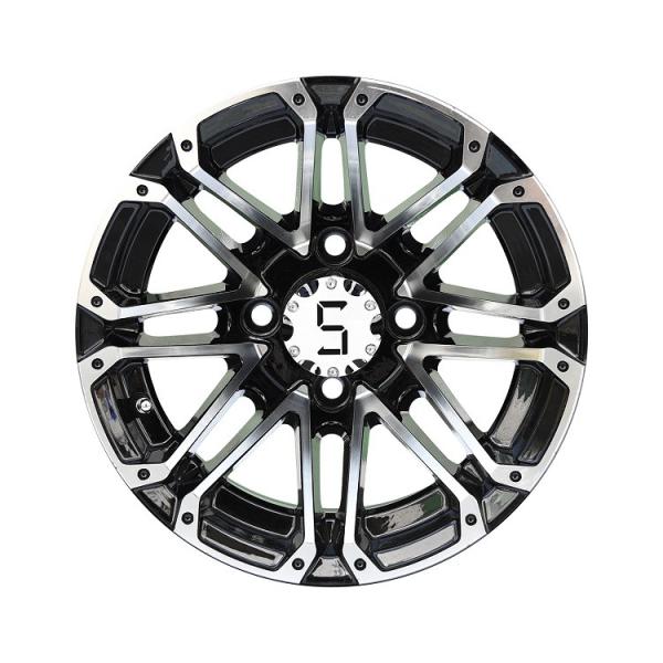 4x4 Bolt Pattern Golf Cart Alloy Wheels ET-25 Machined Glossy Black Bronze