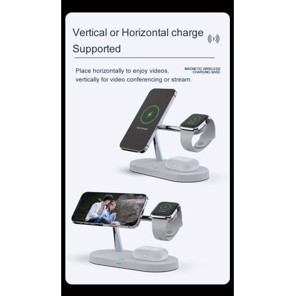 Qi Standard Night Light Wireless Charger With Earphone And Watch Charging