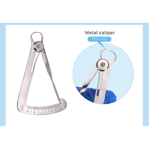 0-10мм Кронный пружинный калибр Нержавеющая сталь Зубные скобки Измерительный стальной линейка