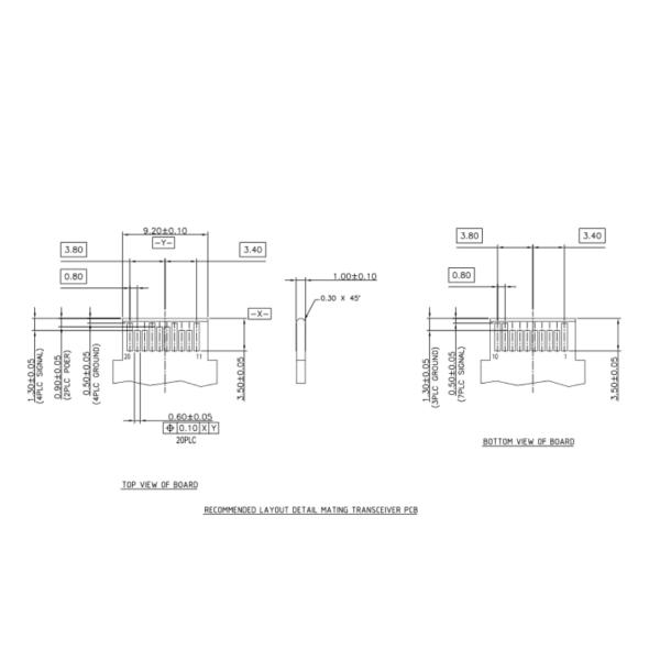 Black SFP Socket Fiber Optic SFP Connector Contacts Material Phosphor Bronze