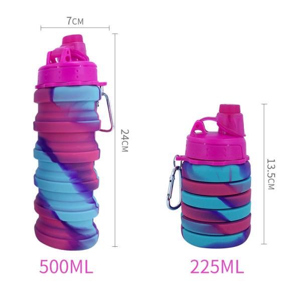 Portable Water Bottle for Fitness and Riding Creative Camouflage Silicone Folding Mug