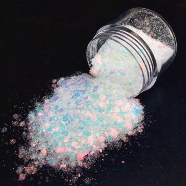 Shiny Metallic Glitter Powder Excellent Nail Art Effect with Rainbow Glitter Mixed 24 Colors Brightness Rainbow Mixed