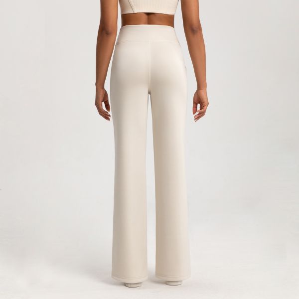 Women High Waisted Flared Lounge Pants Soft Knit with Drawstring Waist Side Pockets