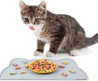 Mochila de alimentação para animais de estimação de silicone para piso impermeável antiderrapante Mochila de alimentação para animais de estimação de bordo elevado Mochila de taça para gatos de viagem fácil de colocar
