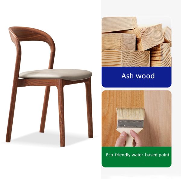 Light Luxury Solid Wood Dining Chair for Dining Room Restaurant Commercial Furniture Dining Chair Wooden Leisure Chair for Home
