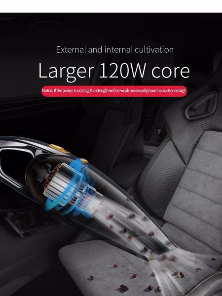 Black YANTU E03 Portable Hand Car Wash Vacuum Cleaner for Carpet and Seat Cleaning 1 kg
