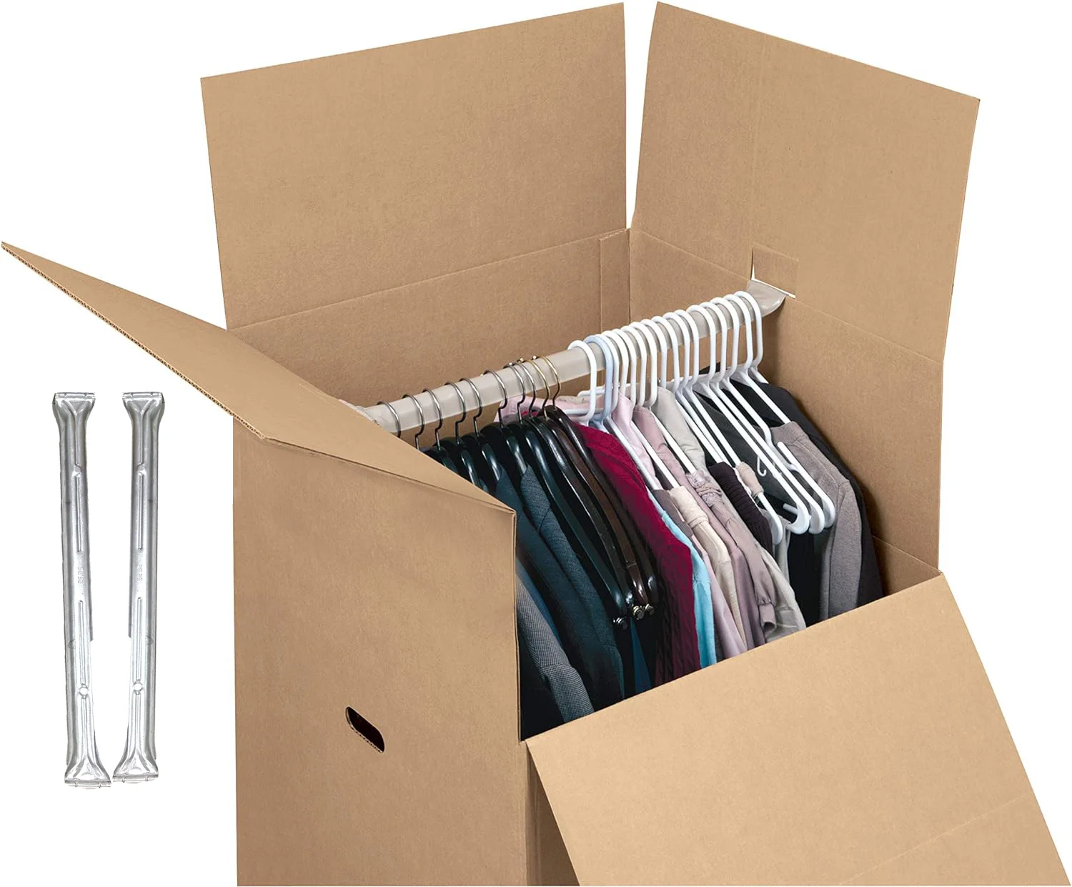 Custom Removable Hanging Rod Suitable for Hanging Clothes Cardboard Wardrobe Moving Box