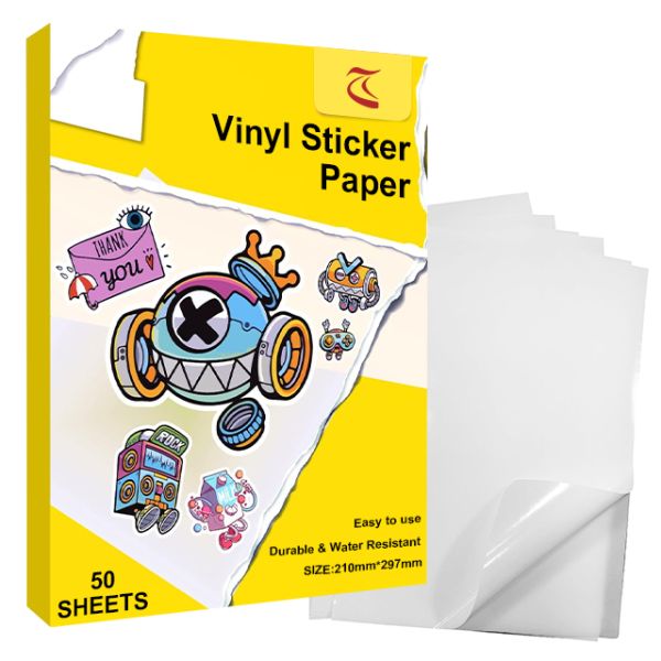 A4 Size Vinyl Sticker Paper Waterproof for Inkjet / Laser Printers