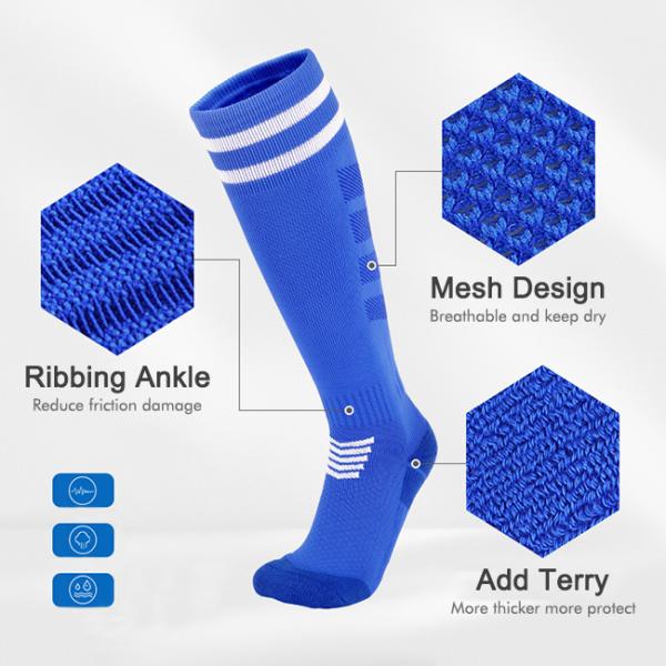 Compression Knee High Athletic Football Socks Colourful Anti Slip Soccer Socks