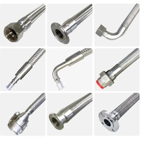 Stainless Steel PTFE Pipe Chuck Lined With PTFE Braided Hose