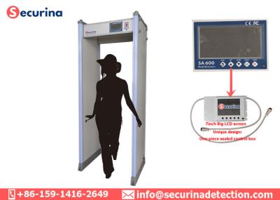 Porta de segurança completa IP65 do quadro de porta do detector de metais do corpo 7 impermeável visualização ótica de painel LCD
