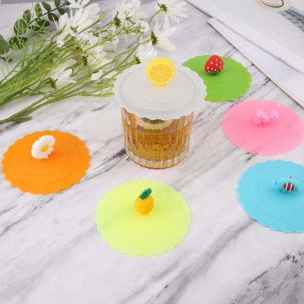 Силиконовая крышка кружки, красочная антипылевая крышка силиконовой кружки Милые многоразовые силиконовые крышки для чашек кружка пиво стекло в помещении