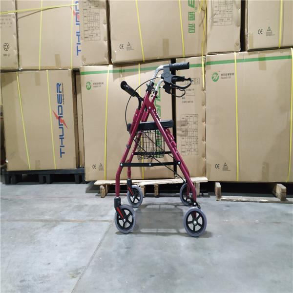 Non Slip Mobility Rollator Sweat Absorbent Aluminum Trolley Walker