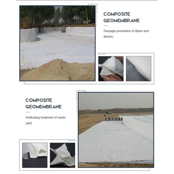High Performance Polyethylene Composite Geomembrane Pond Liner Excellent Impermeability In Water Conservancy Projects