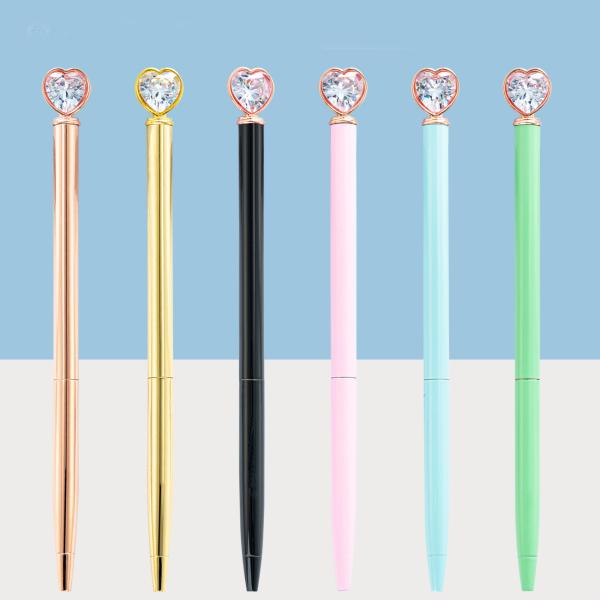 Креативный мультфильм Металлические ручки для маркировки сердца шариковые ручки с черным чернилом не стираются