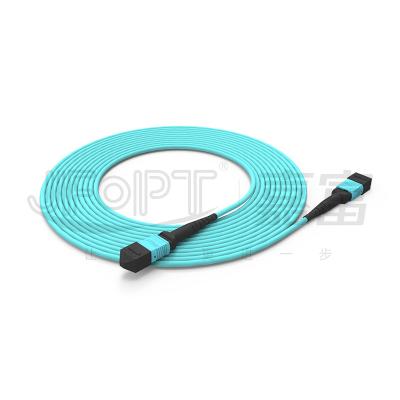 16 la correction de fibre du noyau MPO attachent basse l'Aqua examiné par interférence à plusieurs modes de fonctionnement de la perte 100% 3D LSZH