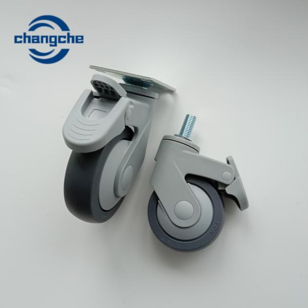 3 Inch Full Plastic Adjustable Hospital Caster Wheels Screw For Instrument Trolley