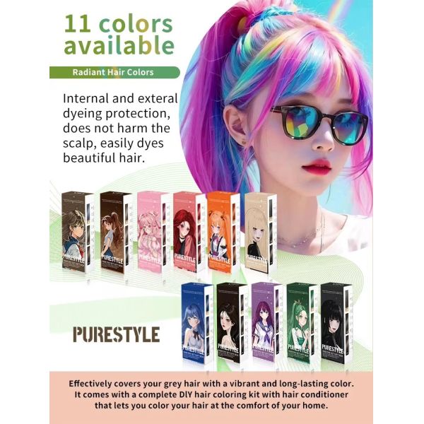 100ml*2 Permanent Hair Dye Set Herbal Formula Harmless Non Irritating for Home OEM Hair Color Manufacturer Supply