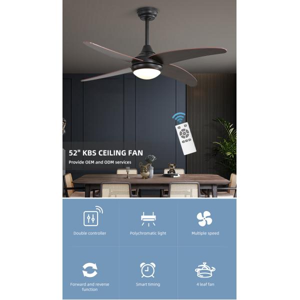 3000-5000K 50000Hour Iron Plywood Metal Blade Ceiling Fan Lamp Energy Saving